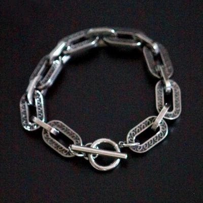 Bracelet Chaîne Audacieuse à Motif Ancien en Acier Chirurgical pour Hommes et Femmes (S7154496)
