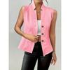 Zomer Nieuwe Dames V-hals Knopen Mouwloos Vest Vest Klein Pak Vest