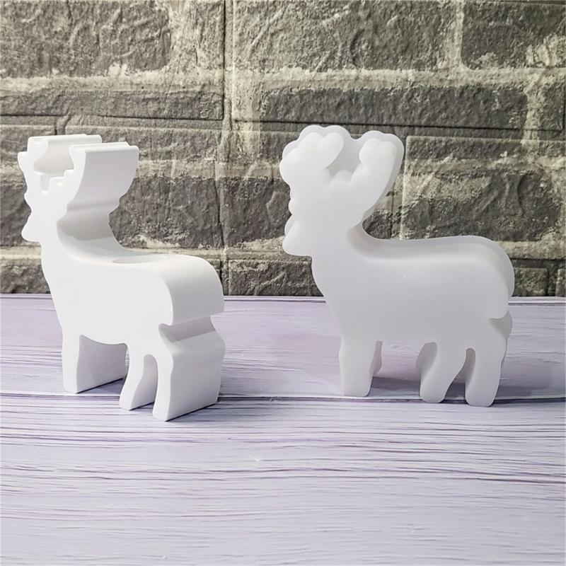 Moose Candle Holder Silicone Molds Reindeer Candlestick Silicone Mould For Epoxy Resin Christmas Holiday Decoration
