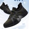 Fashion Men Soft Hiking Shoes Summer Breathable Mesh Sneakers Light Green Hike Footwear Walking Shoes Outdoor Shoes Climbing Shoe Male
