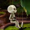 Funny Small Skeleton Fishing Sitter Resin Statues Ornaments for Home Garden Decor