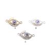 10 Pieces Alloy Eye Charms with Rhinestone Connector Charm Handmade Plated Hanging Pendant DIY Crafts Making Accessories