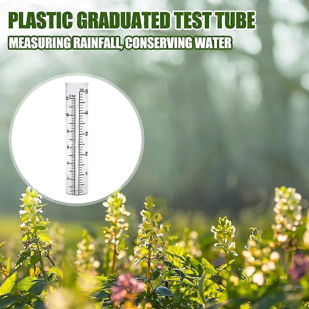 Plastic Graduated Test Tube Garden Plastic Measuring Device Rainwater Collector Outdoor Test Tube