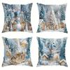 Weihnachtsdekor Kissenbezug Winter Weihnachtsbaum Schneemann Muster ist geeignet für Zuhause Zimmer Sofa Kissenbezug Geschenk