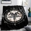 1PC Satan Symbol Print Flannel Blanket, High Quality All Seasons, Home Decor, Warmth and Comfort, Perfect for Christmas Gifts