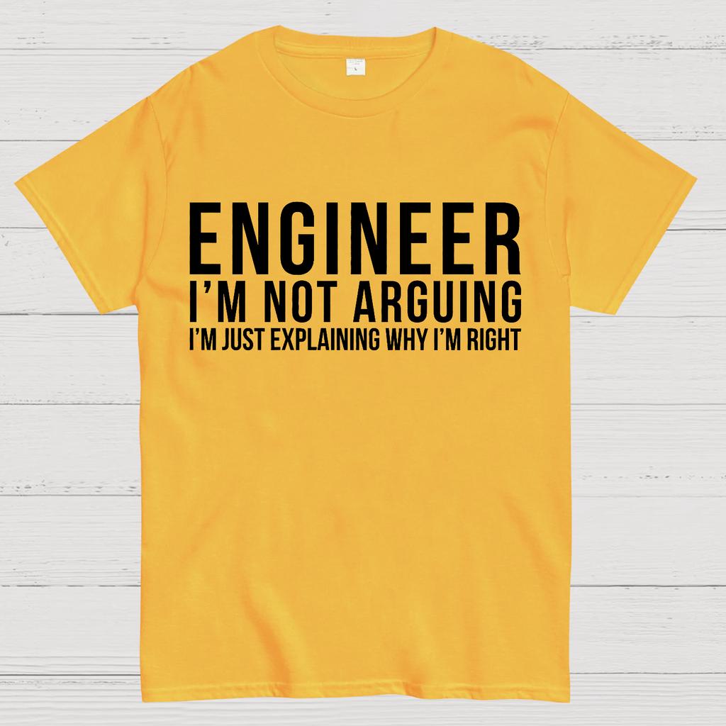 Engineer I Am Not Arguing Unisex 100% Cotton Summer Casual Cool Loose T-Shirt