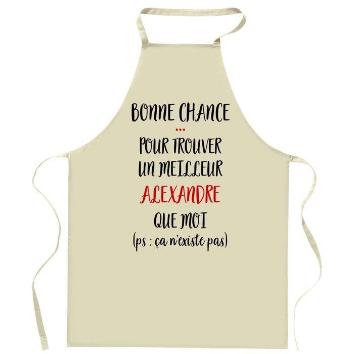 Tablier de cuisine - Planetee Alexandre « Ça n'existe pas » - Impression bretonne - Coton épais - Liens réglables