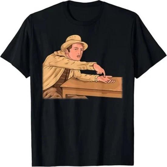 Funny Office Meme Guy Throwing Papers Reaction T-shirt 4XL