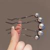 Fashion Metal U-Shaped Hair Stick Women Elegant Simple Pearl Hair Clip Pins Rhinestone Hairpin Headwear Hair Accessories Gifts