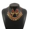 Korean Style Crystal Jewelry Set Turquoise Sparkling Necklace Sweet Rhinestone Tassel Earring  Gift
