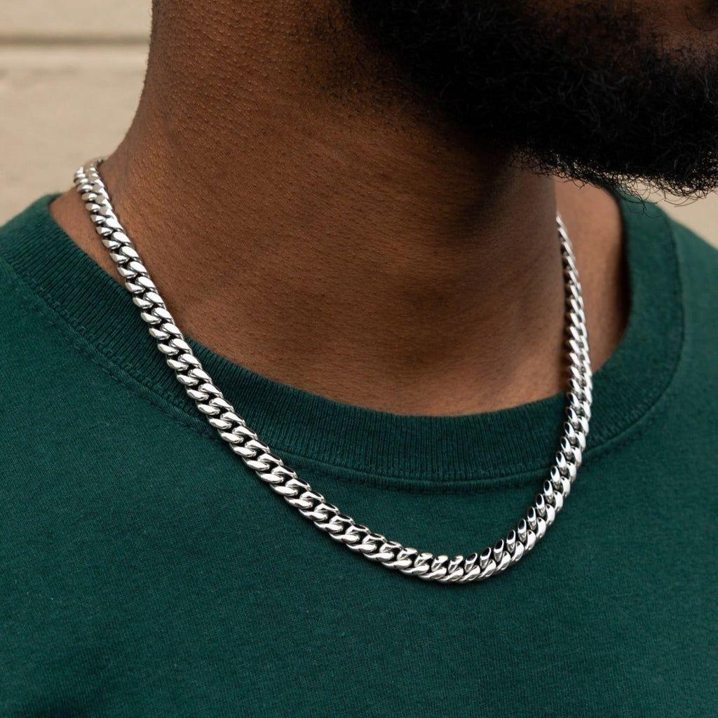 3-11MM Classic Cuban Chain Necklace for Men Women,Silver Black Gold Grey Color Stainless Steel Chains,Basic Punk Jewelry Gift