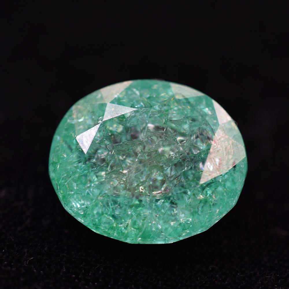 Natural Green Emerald Loose Gemstone 21.4 Ct Colombian Oval Cut for Jewelry Making and Crafts