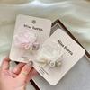 Fairy White Pink Mesh Flower Hair Clip for Kid Princess Side Bangs Stray Hair Pin for Toddler Girl Birthday Performance Headwear