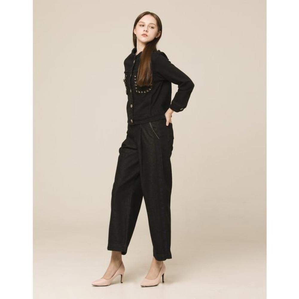 Son Jung Wan Pocket Chain Decoration Denim Jacket Zjj6161010