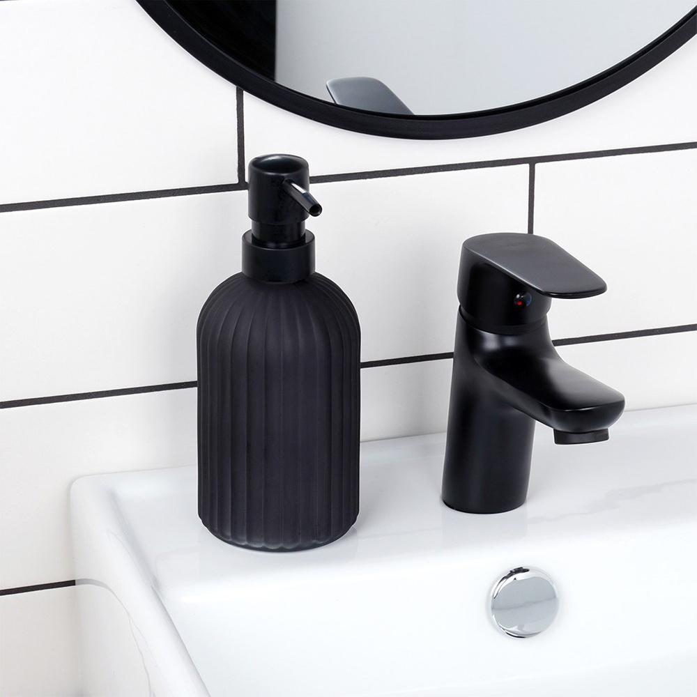 Schwarzer Glas-Seifenspender 400 ml