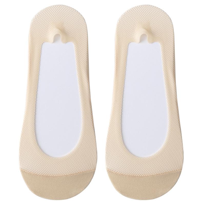 Female Spring and Summer Mesh Deodorant Breathable Ice Silk Shallow Mouth Do Not Drop with Invisible Socks