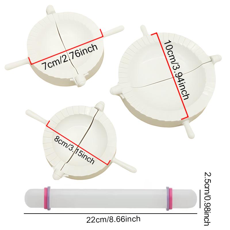 Dumpling Maker 7cm/8cm/10cm Set Plastic Press Mold with Rolling Pin Chinese Jiaozi Maker Fast and Convenient Kitchen Gadgets ZYF