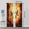 2pc,  Romantic Valentine's Day Window Curtains Romantic White Dove and Red Rose Valentine's Day Heart shaped Sunrise Scene