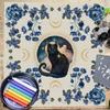 Blumenkatzenmuster Tarot-Tischdecke Astrologie Hexerei Decktuch Wanddekoration