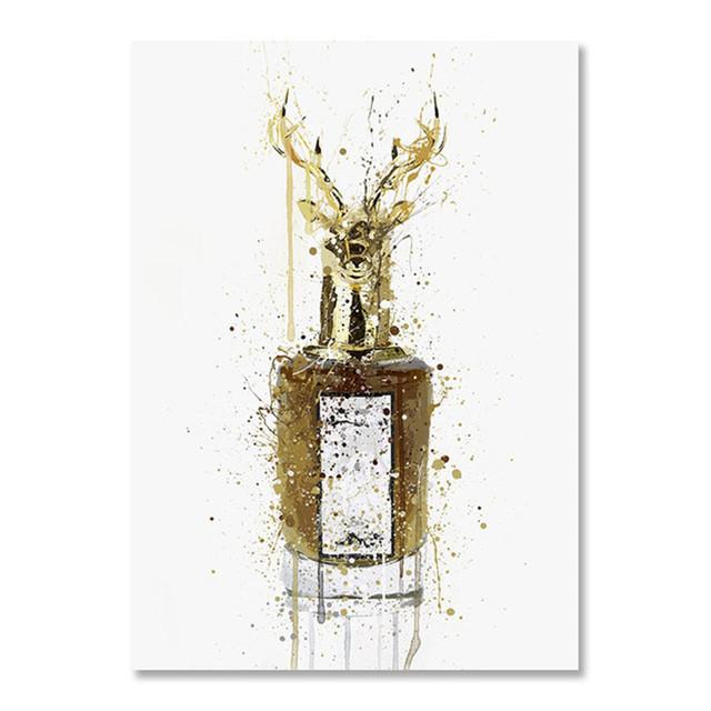 Abstract Graffiti Perfume Bottle Watercolor Style Canvas Painting Wall Art Picture Posters and Prints for Living Room Home Decor No Frame