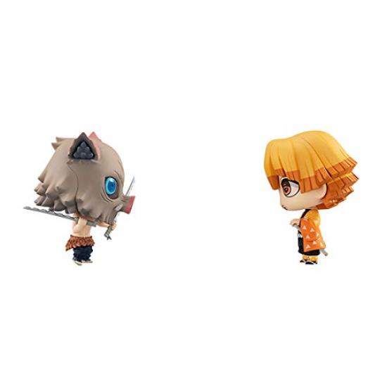 MegaHouse Chimi Mega Buddy Series Demon Slayer: Kimetsu no Yaiba Agatsuma Zenitsu & Hashibira Inosuke Set, Approx. 65mm PVC Pre-painted Figure