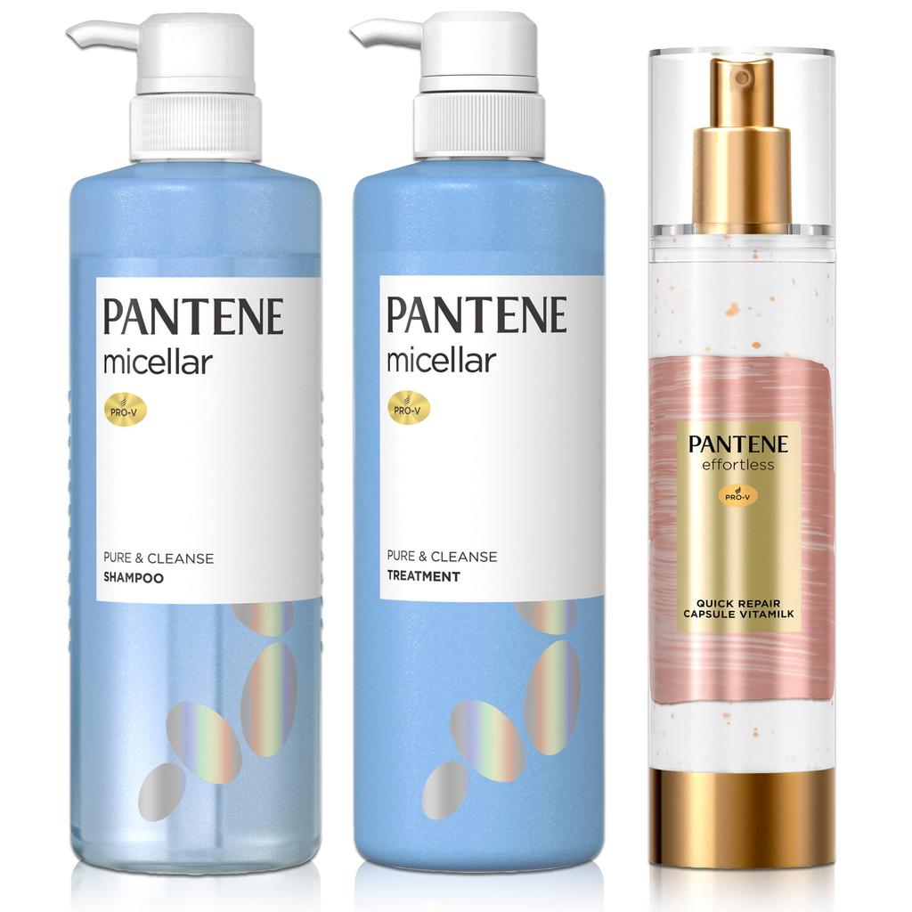 Pantene Micellar Shampoo Treatment Vitamilk Pure Cleanse & & & [Set Purchase]