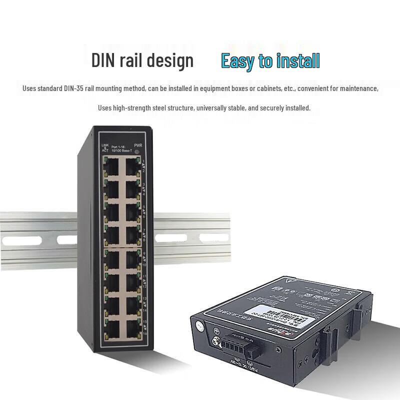 Dahua Industrial Security Rail-Mount Ethernet Switch CN Plug (adapter Included)