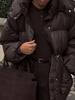 Elegant Solid Color Zipper Hooded Cotton Jacket with Long Sleeves and Pockets - Warm and Thickened for European and American Style.