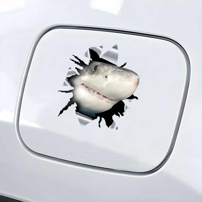 3D Shark Car Sticker, Fun Waterproof Sticker for Cars, Trucks, Motorcycles, Walls, Windows, PVC Material