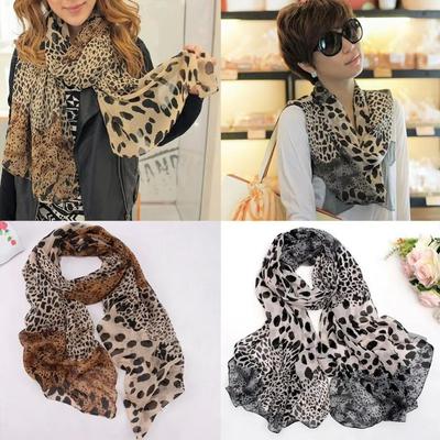 Châle Imprimé Léopard Foulard en Soie Foulard Doux en Mousseline Foulard en Mousseline Vente Chaude Femmes