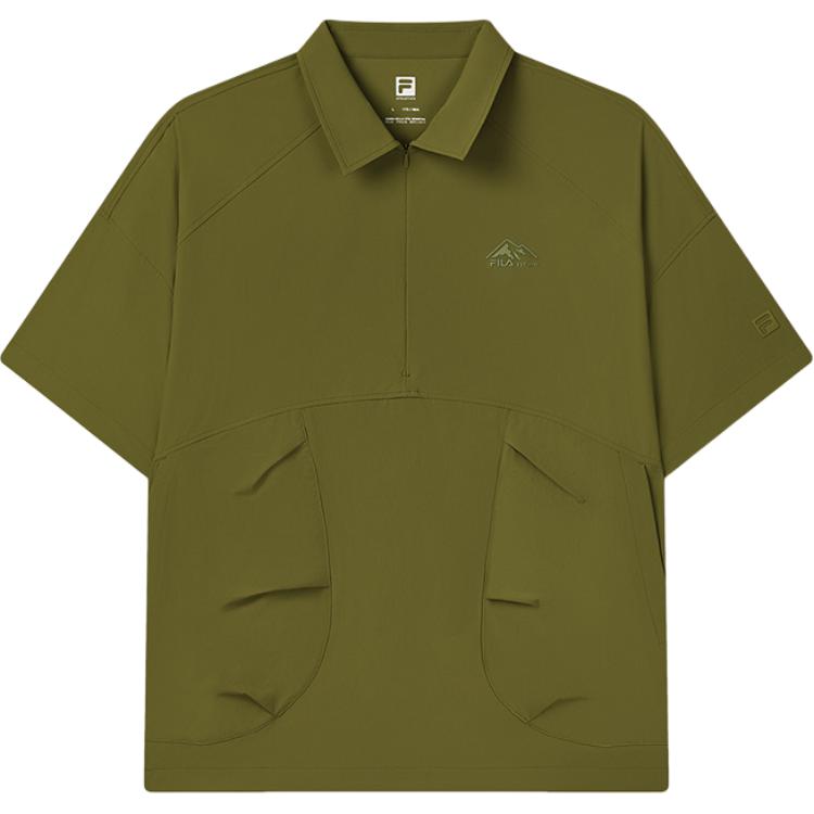 FILA Fitness Polo Shirt Men s Dark Army Green A51M521101F-DG 175/96A/L