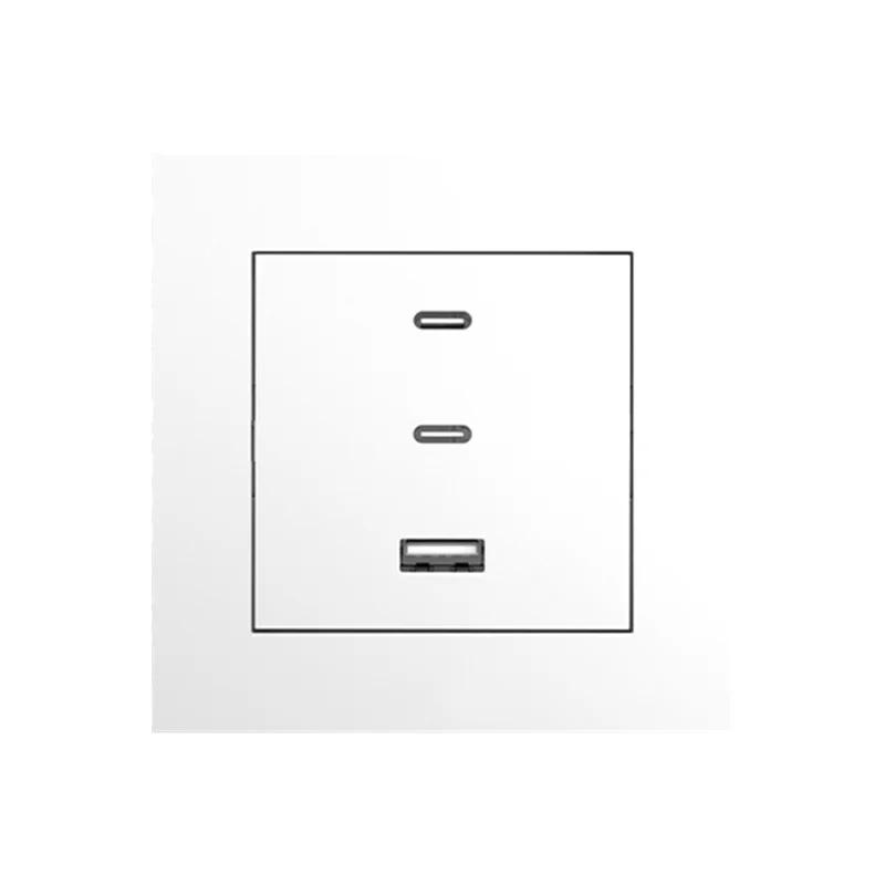 

Gallium Nitride Universal 80W Super Fast Charging USB Port Wall Socket,Type-C Quick Charging Adapter Socket, White Power Outlet 110-250V&Universal