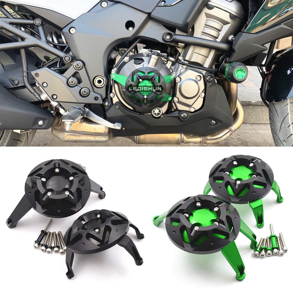 LEDISHUN Engine Cover, Engine Slider, Engine Guard for Kawasaki Versys 1000 (KLZ1000B) 2015-2022 (Green)