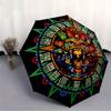 1pc Mayan Calendar Skull Automatic Open/close Umbrella, 8-Rib Sturdy Structure, Portable Travel Umbrella, Parties, Everyday Use, Outdoor Acc