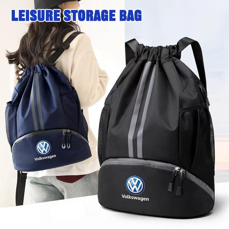 abcd1 Gym Bag Fitness Backpack Women Men Basketball Backpack Outdoor Training Drawstring Sports Knapsack For Volkswagen VW Passat Polo