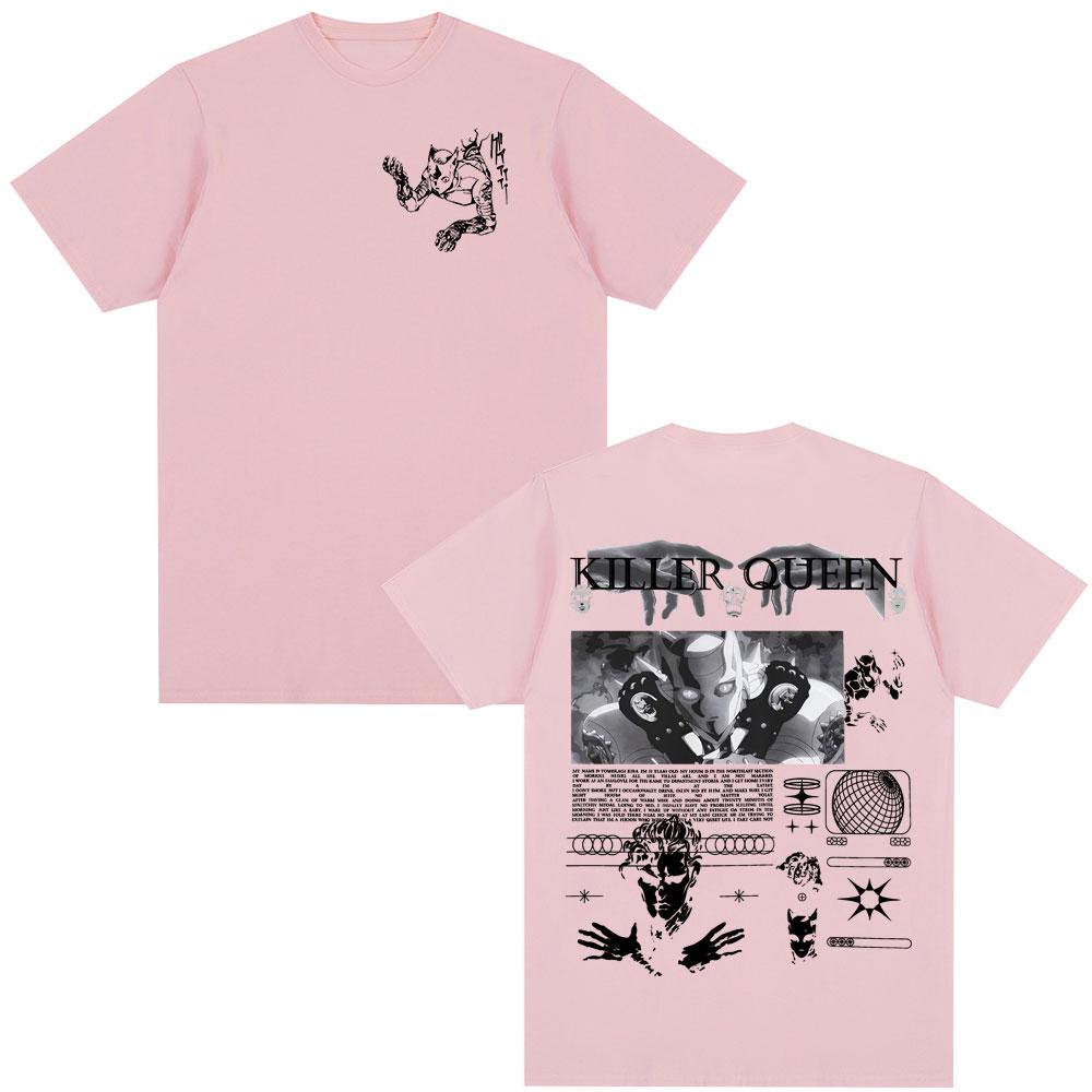 2026 New Anime Jojo Bizarre Adventure Killer Queen Graphic Parentchild T Shirts Unisex Casual 100 Cotton Short Sleeves Tshirt