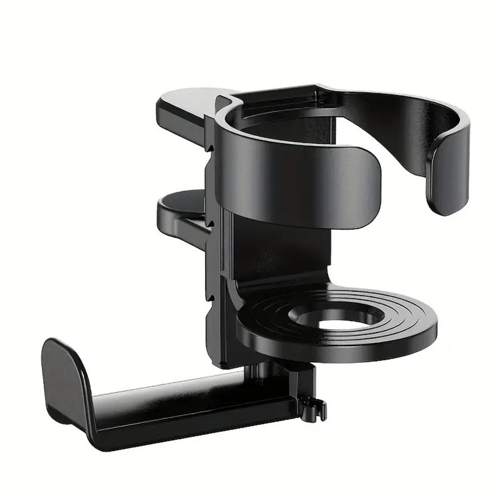 Cup Holder Black Headphone Hanger Efficient Organization Multi-Functional Use Versatile Compatibility Secure Grip