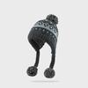 Women S Fair Isle Winter Outdoor Warm Knit Hat With Big Pompon Earmuff