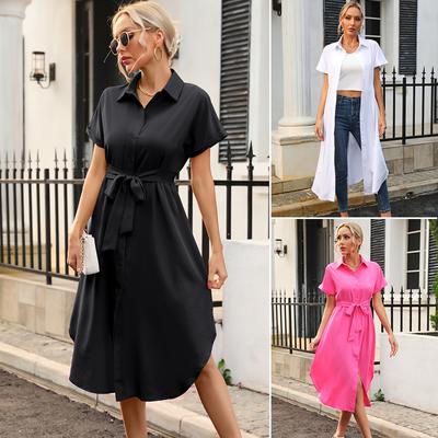 Fashion Solid Color High-end Ladies Short Sleeve Dress Elegant Women's Party,Date Long Dress