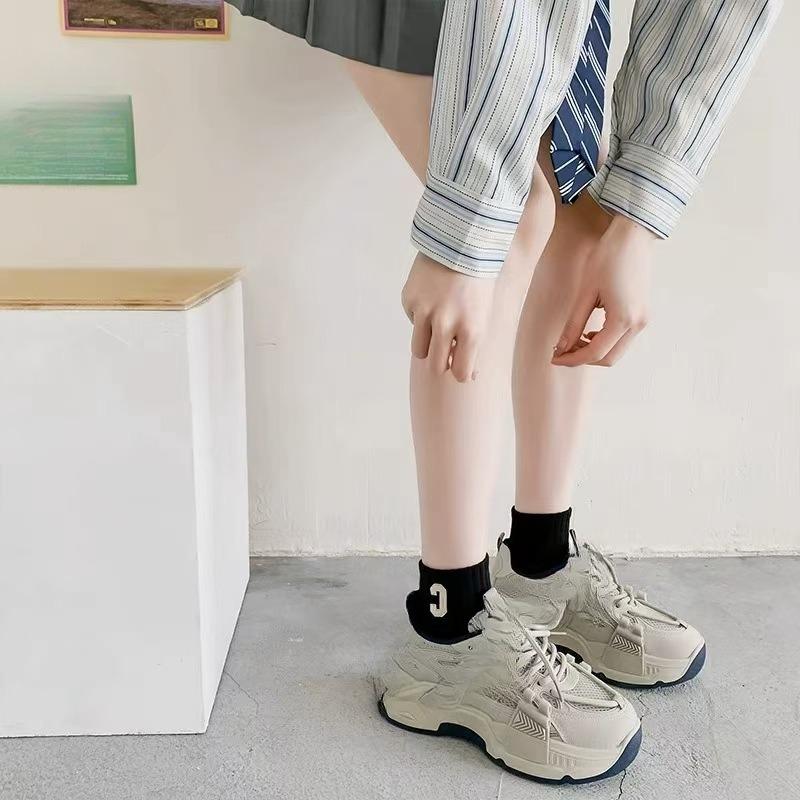 

Women s Summer Thin C Letter Sports Girdle Waist Non Slip Breathable Sweat Absorbing Socks 1 pair чорний