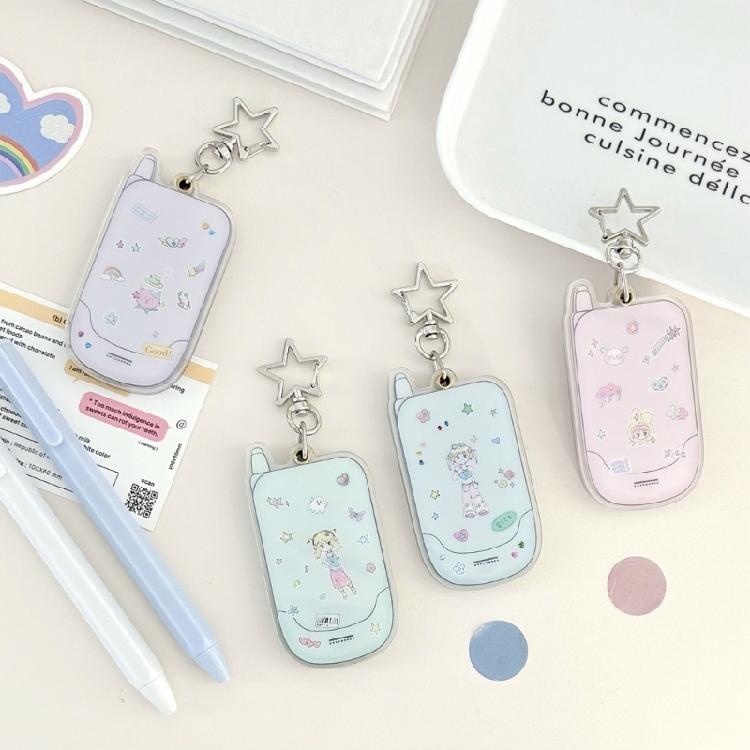 Star Shape Keyring Magnetic Photo Card Holder for Kids Student Unique Keyring