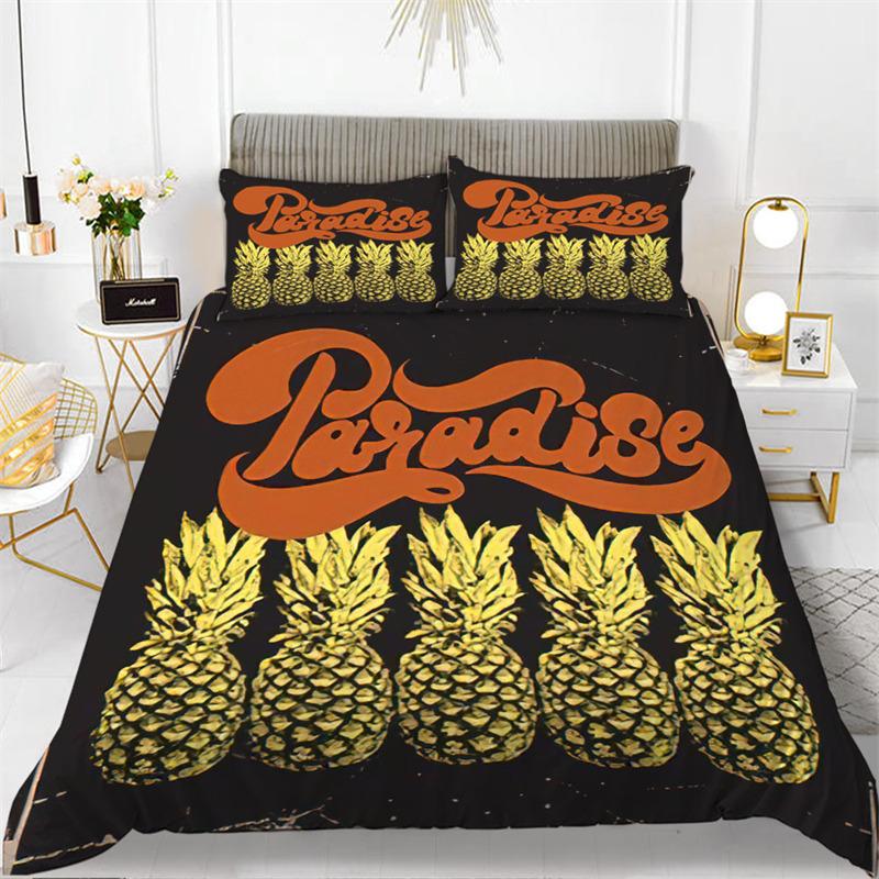 

Милый шикарный комплект постельного белья с фруктами для детей, декор комнаты для девочек и мальчиков, тропический ананас, вишня, гранат, принт, пододеяльник, наволочки EU single(135x200cm)