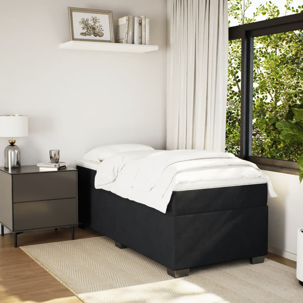 Box Spring Bed with Mattress Black 80x200 cm Velvet