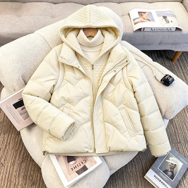 Winter new down padded clothes women's short removable thickened padded clothes fashion casual hooded padded jacket