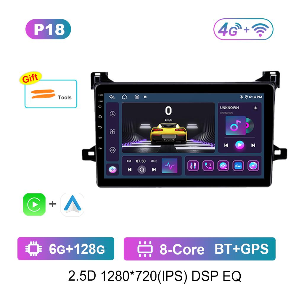Android Auto Car Radio Multimedia Player 9 Inch for Toyota Prius XW50 2015 - 2020 WiFi GPS Navigation 4G Split Screen Head Unit