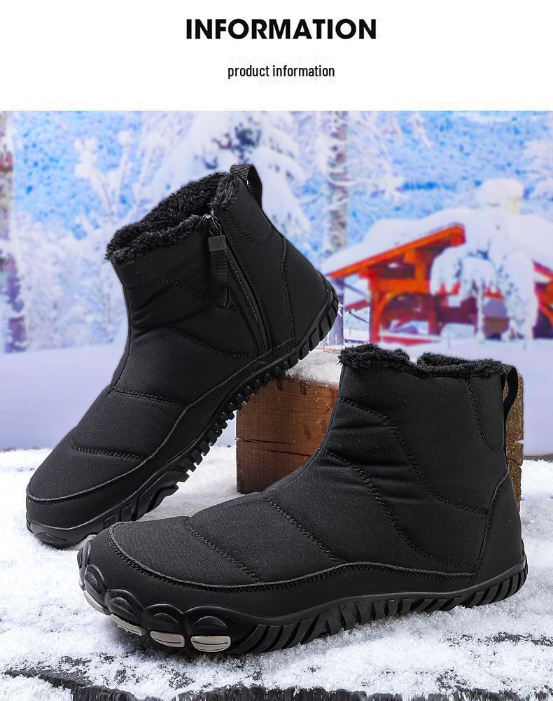 2024 Waterproof Velvet-Lined Snow Boots for Couples: Warm, Thick Cotton Casual Boots for Cold Weather