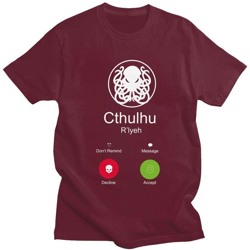 Custom Mens The Call Of Cthulhu T Shirt Short Sleeves Cotton Tshirts Streetwear Tshirt Leisure Rlyeh Octopus Tee Clothing