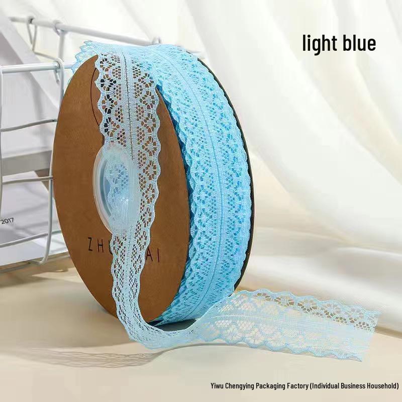 3cm Lace Edge Ribbon for Bouquet & Cake Decor, DIY Bow Streamer - Flower Design 25 & 50 Size
