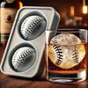 2/4 Grid Silicone Whiskey Ice Ball Maker Mold with Built-In Funnel 3D Baseball Shape Easy Fill And Release for Unique Ice Cubes
