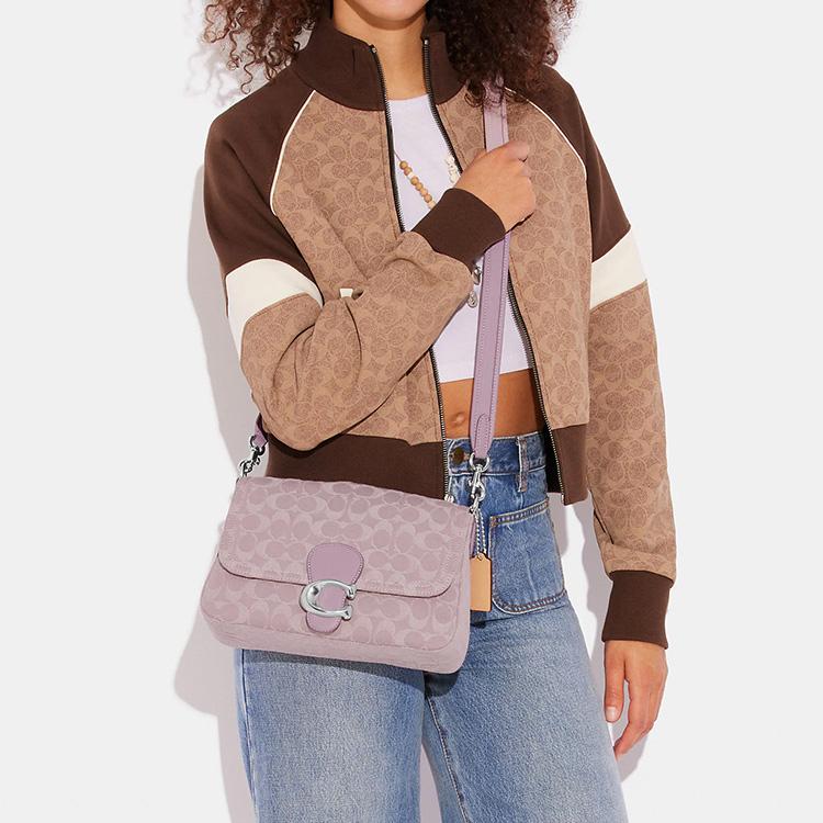 New COACH Tabby Denim With Leather Messenger Bag Crossbody Bag Shoulder Bag Women's Pink CJ854-LHPPU
